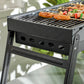 Portable Charcoal Grill with Pull-Out Charcoal Basin, Folding Tabletop Barbecue, Compact Camping BBQ, Black
