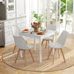 Modern Dining Table Chairs Set of 4, Rubber Wood Kitchen Table Chairs with PU Leather Cushion for Living Room, Bedroom