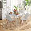 Modern Dining Table Chairs Set of 4, Rubber Wood Kitchen Table Chairs with PU Leather Cushion for Living Room, Bedroom