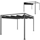 10' x 7' Black Patio Pergola with Retractable Canopy