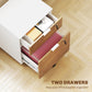 2 Drawer Small Filing Cabinet Lockable Office Storage Cabinet with Hanging Bars for A4 Legal Letter White Nature Wood