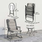 3-Piece Outdoor Foldable Rocking Chair Set, Orange