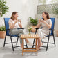Folding Patio Chairs Set of 2, High Back Outdoor Dining Chairs with Breathable Mesh Seat for Lawn, Deck, Blue