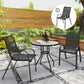 Set of 2 Outdoor Dining Chairs, Stackable Lawn Chairs with High Back, Breathable Mesh Seat for Garden Porch, Black