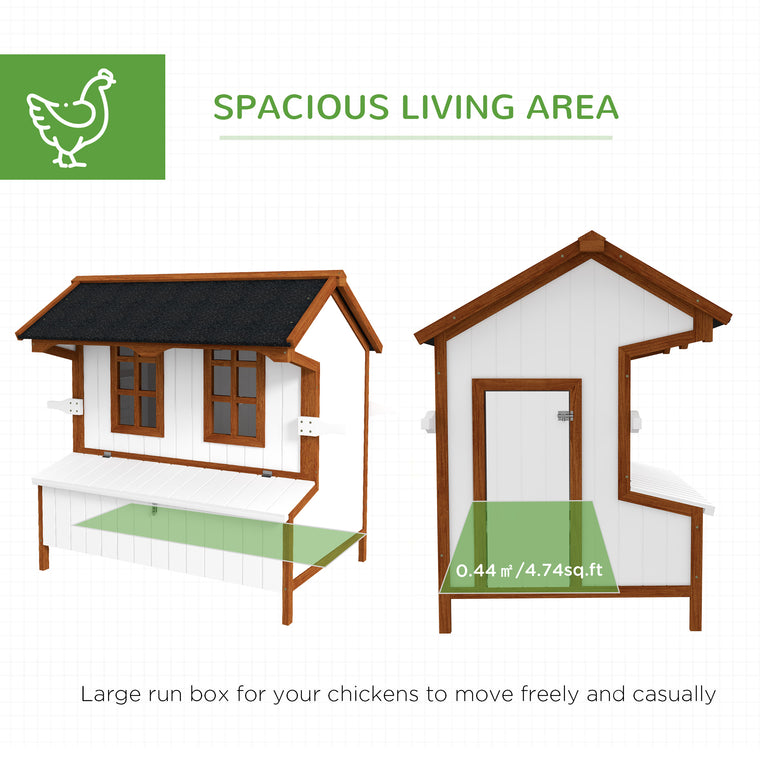 47" Wood Chicken Coop with Raised Cage