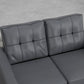 51" PU Leather Loveseat, Upholstered Double Sofa Couch with Armrests, Tufted Backrest, Pocket Spring and Sponge Padded Cushion for Living Room, Bedroom, Home Office, Grey