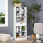 Tall Bookshelf with Drawer, Freestanding Bookcase for Bedroom, Living Room, Home Office, White