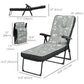 Folding Outdoor Lounge Chair with Cushion, Adjustable Backrest, Reclining Patio Garden Chair with Footrest, Wine Red