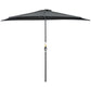 9.8ft Half Umbrella Semi Round Patio Parasol with Crank Handle, Top Vent for Garden, Balcony- NO BASE INCLUDED, Black