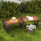 Wooden Outdoor Bench, Wrap Around Tree Bench with Slatted Seat for Yard, Garden, Deck, Lawn, Brown