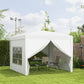 9.7' x 9.7' Outdoor Pop Up Party Tent Wedding Gazebo Canopy with Carrying Bag (White)