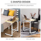 Mobile Standing Desk with Adjustable Height, 23.5 inch Stand Up Desk with Wheels, Natural Wood