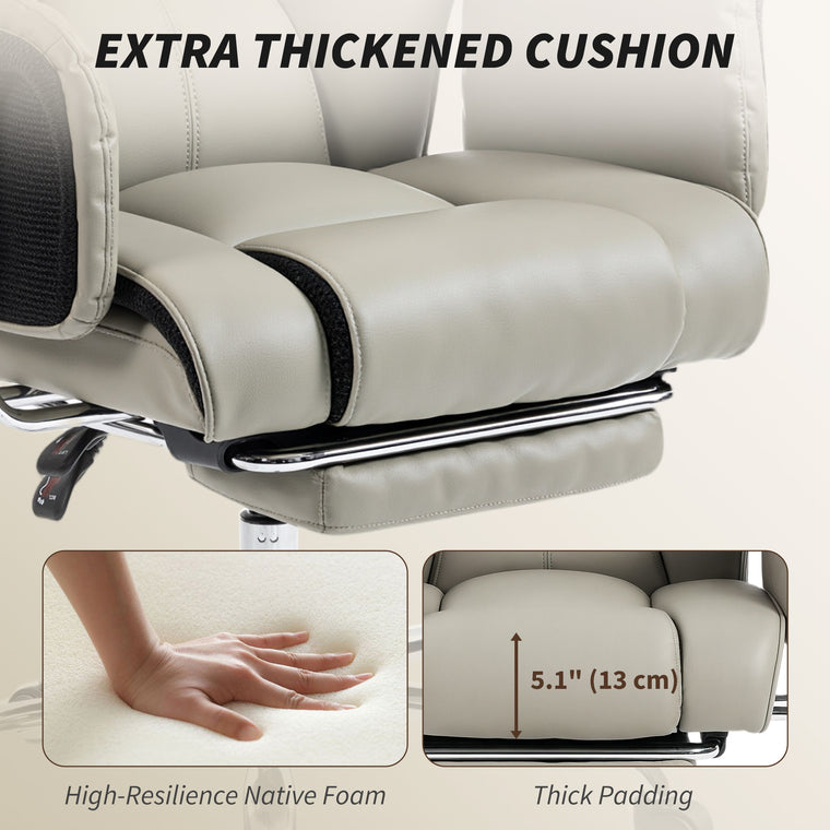 High Back Reclining Executive Chair with Footrest