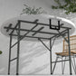 Φ48" Folding Patio Table, Outdoor HDPE Picnic Table, Card Table for 6, Round Folding Banquet with Metal Frame, White