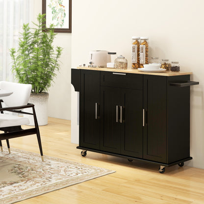 Rolling Kitchen Island Cart with Drawers