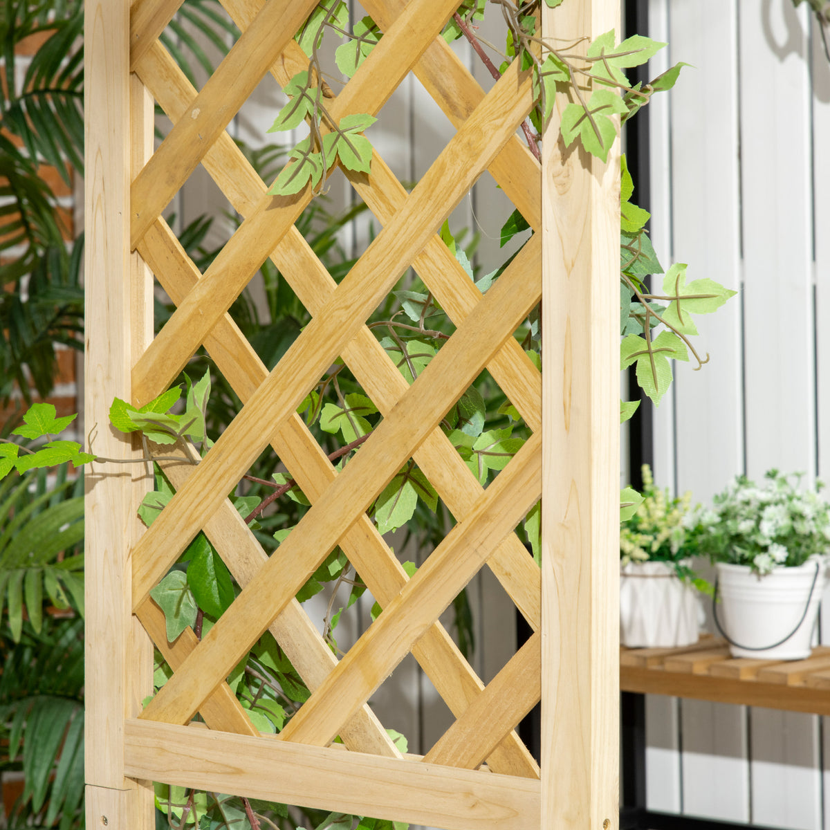 Natural Wood Garden Arch with 2-Person Bench