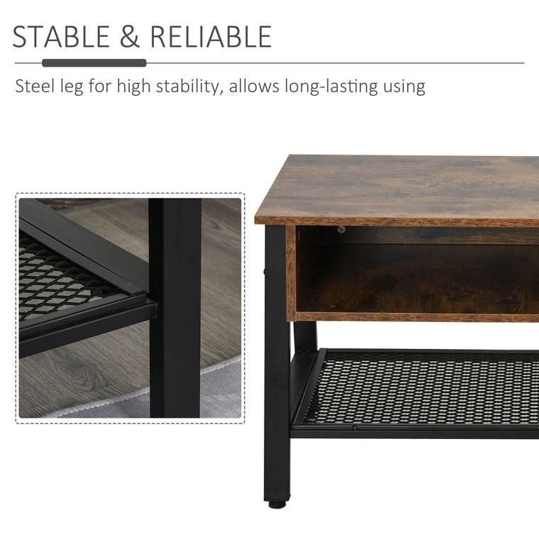 Industrial TV Stand for TVs up to 45" - Rustic Brown