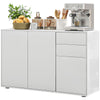 Coffee Bar Sideboard Cabinet with 2 Drawers - White