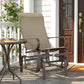 Patio Glider, Outdoor Glider Chair with Breathable Mesh Fabric for Patio, Yard, Porch, Brown - Brown