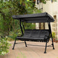 3-Person Patio Swing Chair with Canopy 3 Seater Porch Swing for Garden, Backyard, Poolside, Light Grey