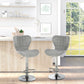 Set of 2 Counter Height Bar Stools Swivel Stool Height Adjustable Bar Chairs with Footrest for Kitchen Dining Home Pub, Grey