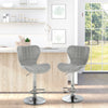 Set of 2 Counter Height Bar Stools Swivel Stool Height Adjustable Bar Chairs with Footrest for Kitchen Dining Home Pub, Grey