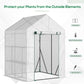 56" x 56" Walk-in Greenhouse Outdoor, Portable Gardening Plant Hot House with 2-Tier Shelf, Green