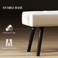 39 Inches Upholstered Bedroom Bench, Modern End of Bed Bench with Steel Legs, Cream White