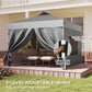 10 x 10 ft Pop Up Canopy Tent with 4 Sidewalls, UPF 50+ 1-Button Push Outdoor Instant Canopy with Wheeled Bag, Dark Grey
