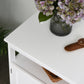 Wooden Sideboard Buffet Cabinet with Open Shelf and 2-Door Storage, White