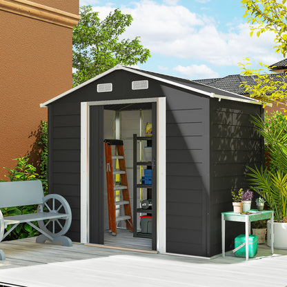 7.7' x 6.5' Metal Storage Shed with Ventilation