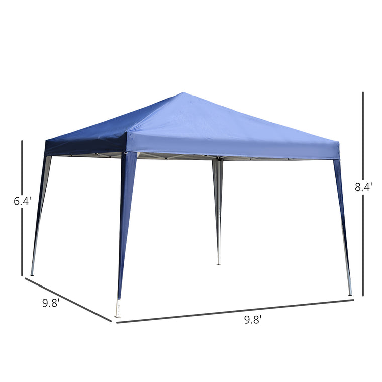 10' x 10' Blue Folding Pop Up Tent with Carrying Bag