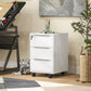 3-Drawer File Cabinet with Wheels, Vertical Filing Cabinet with Lock, White