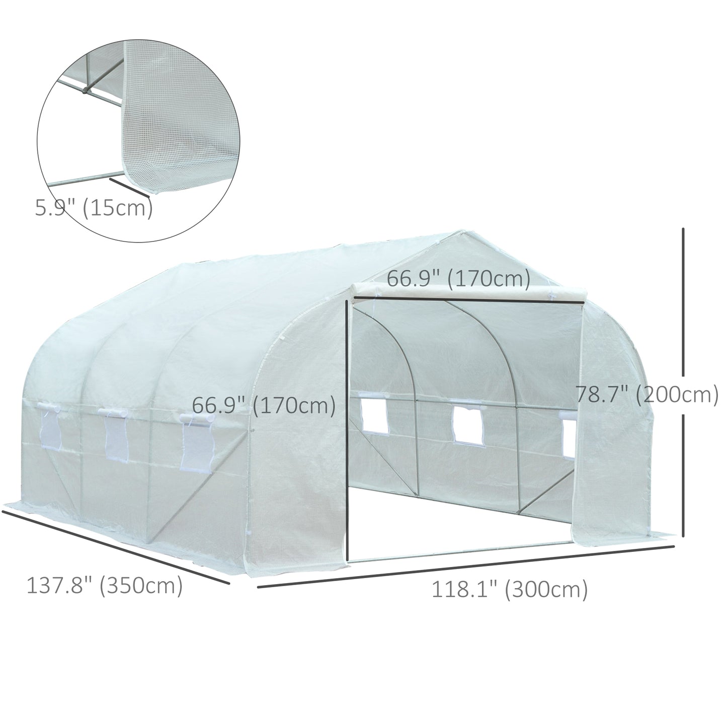 Portable Walk-In Tunnel Greenhouse Garden Warm House