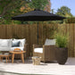 9ft Solar Patio Umbrella Outdoor Sunshade 24 LED Lights Tilt Canopy Black