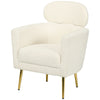 Barrel Accent Chair with Detachable Headrest - Cream White