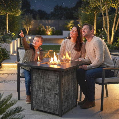 28-Inch Propane Fire Pit Table with Gas Tank Holder