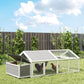 95"L Chicken Run Large Chicken Coop with Nesting Box Wooden Roof Side Door for Outdoor 4–8 Chickens