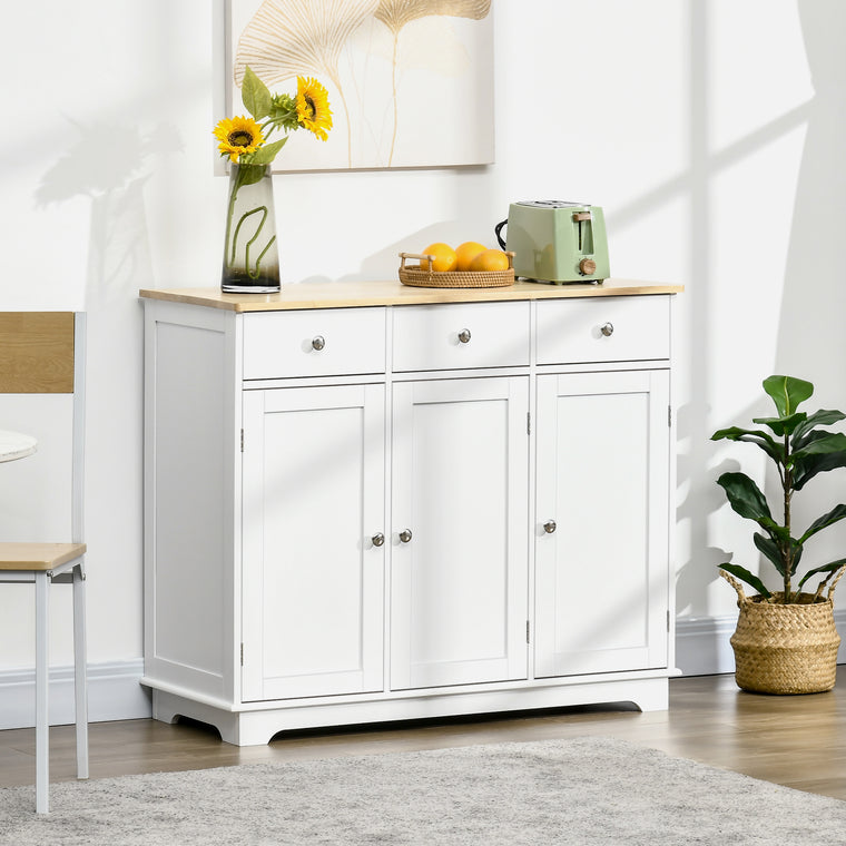 Modern Sideboard Buffet with Drawers and Shelves