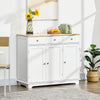 Modern Sideboard, Buffet Cabinet with Storage Cabinets, Drawers and Adjustable Shelves for Living Room, White