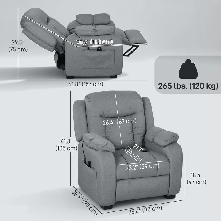Power Massage Recliner with 2 Memory Positions