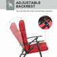 Set of 2 Outdoor Folding Chairs with Adjustable Backrest, Padded Camping Chairs for Outdoor Events, Grey