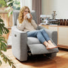 Power Recliner Chair, Chenille Upholstered Recliner Chair with USB Ports, Footrest, Grey