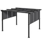 Metal Pergola, Outdoor Pergola with Retractable Canopy, for Garden, Patio, Backyard, Deck