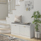Shoe Storage with Seat, Upholstered Hallway Bench, Shoe Bench with 2 Flip Drawers and 4 Vents for 8 Pairs of Shoes