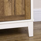 Farmhouse Sideboard, Storage Cabinet with 2 Doors and Shelves Kitchen, Living room, 30.9" x 15.4" x 30.9", Dark Oak