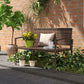 Rattan Wicker Loveseat Garden Furniture Leisure Chair with Armrests Brown