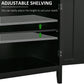 Sideboard Buffet Server Storage Cabinet Console Table with 2 Doors and Adjustable Shelves for Kitchen & Dining Room, Black
