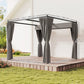 10' x 10' Retractable Pergola Canopy with Sidewalls, Metal Outdoor Gazebo Sun Shade Shelter, Light Grey