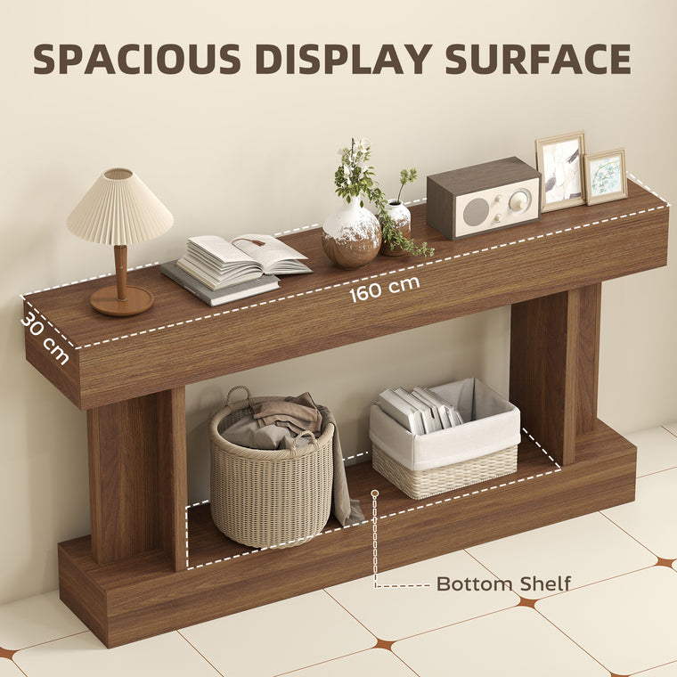 63" Narrow Console Table with Storage Shelf